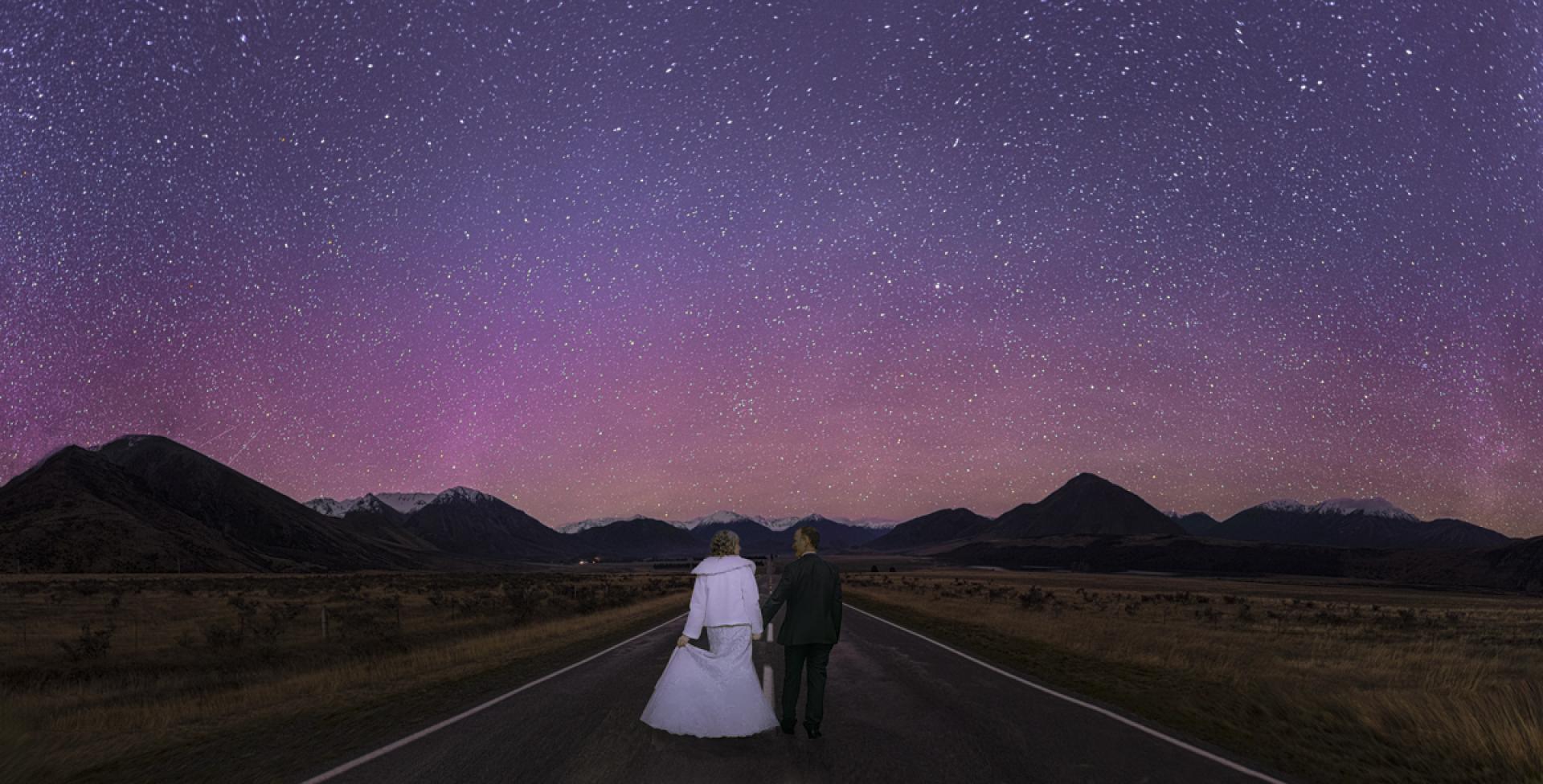 Global Photography Awards Winner - Wedding Day, Arthur's Pass & Aurora