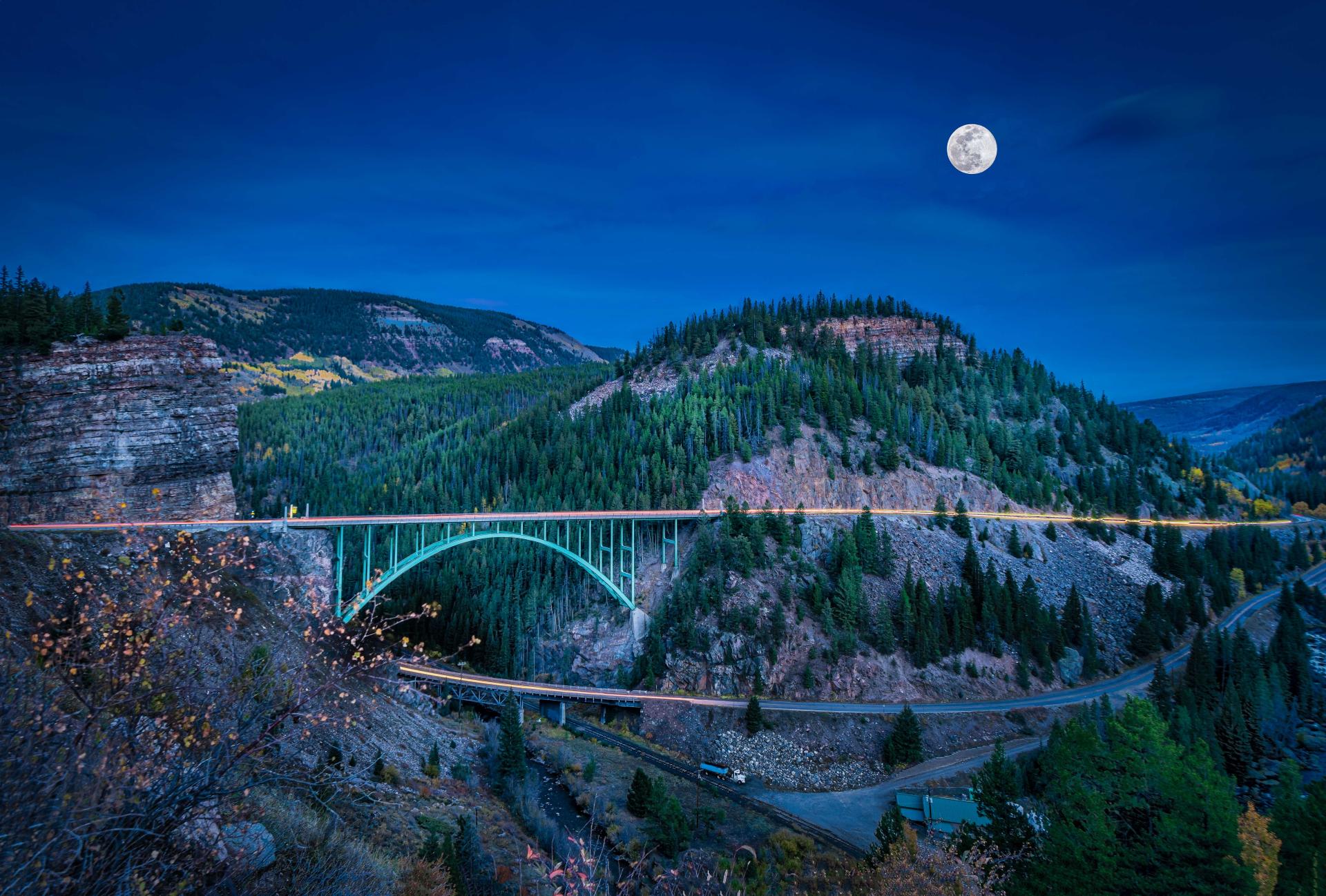 Global Photography Awards Winner - Full Moon Over Red Cliff Bridge