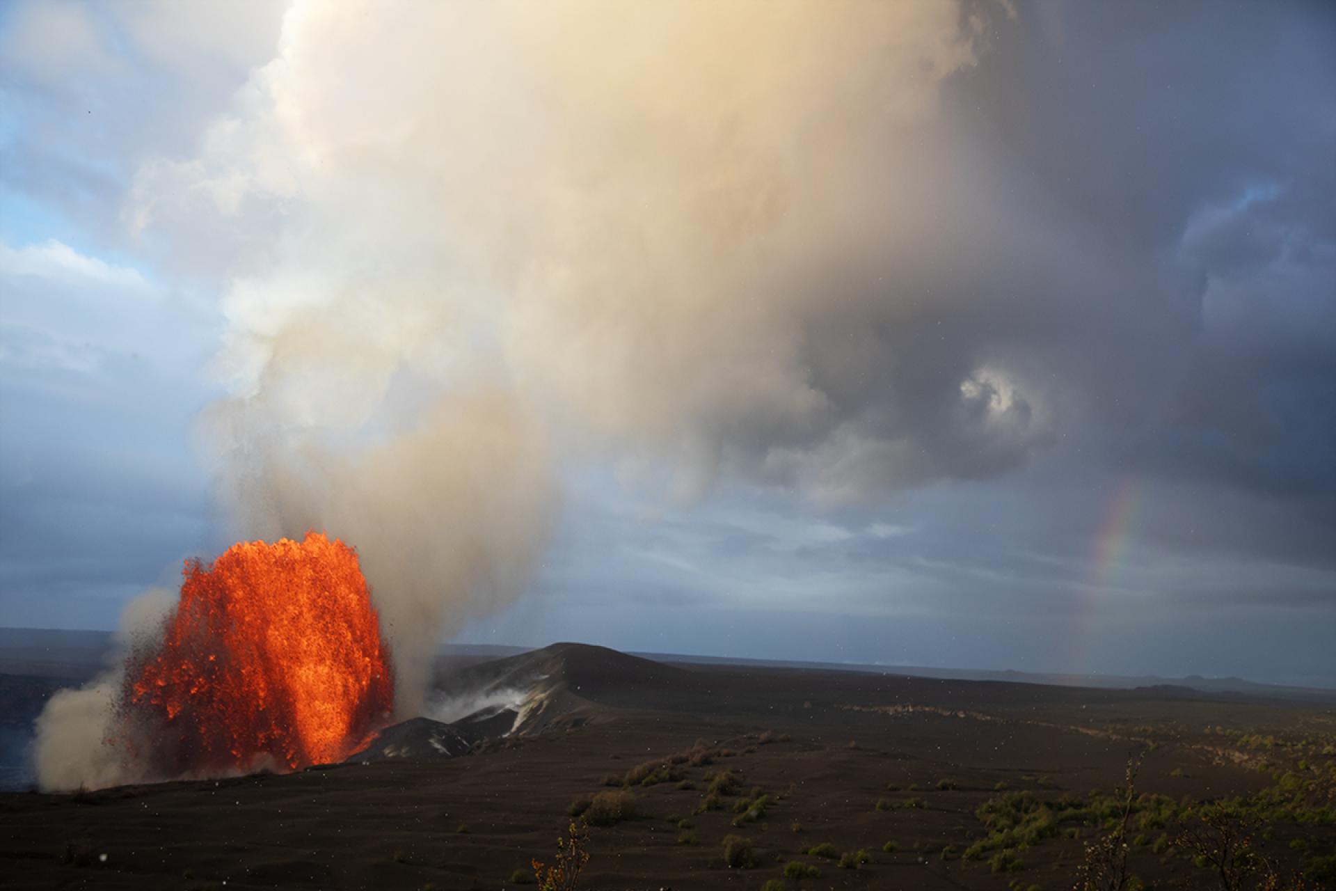 Global Photography Awards Winner - A Volcano, a Rainbow, and a Spirit in the Clouds